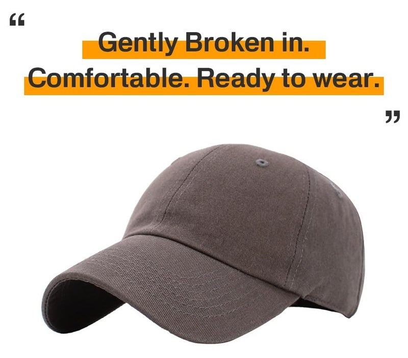 KBETHOS KB-LOW DGY Classic Cotton Dad Hat Adjustable Plain Cap. Polo Style Low Profile (Unstructured) (Classic) Dark Gray Adjustable - Image 4
